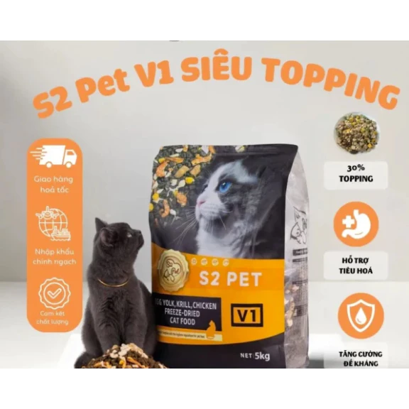S2 PET V1 Hạt Siêu Topping Cho Mèo Mọi Lứa Tuổi