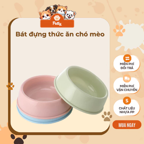 Bát ăn cho chó mèo, bát nhựa đựng nước cho chó mèo nhỏ. Bát tròn nhỏ [SHOP SIÊU RẺ]